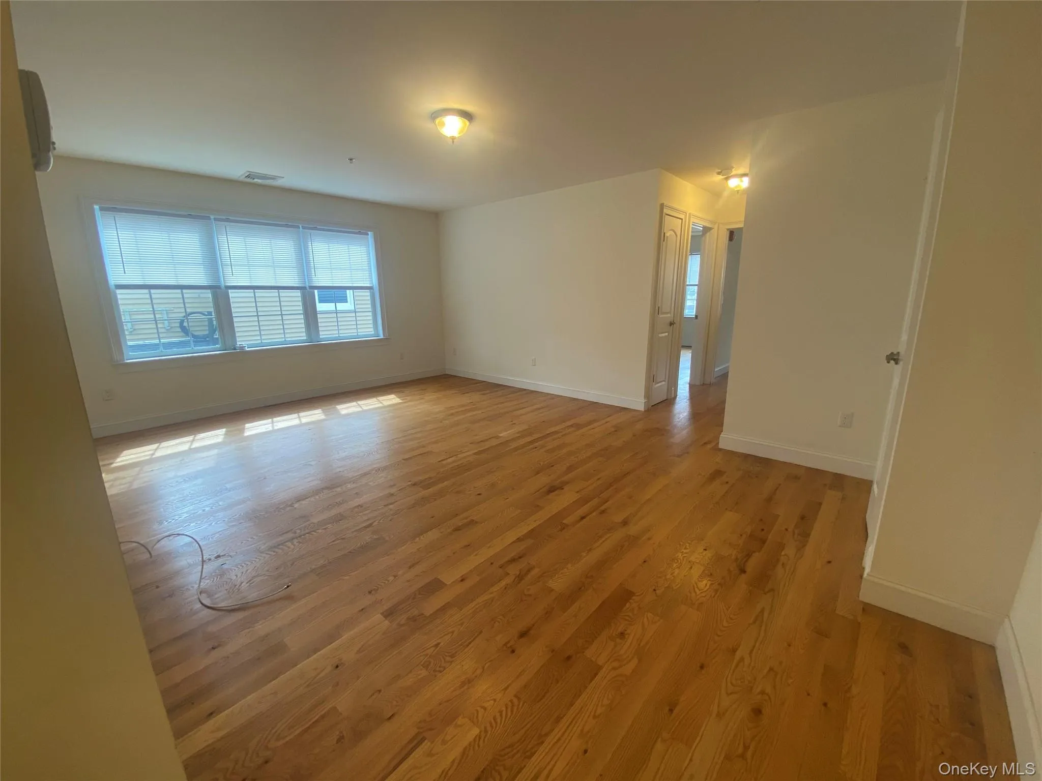 Spare room featuring light wood-style floors and baseboards Spare room featuring light wood-style floors and baseboards