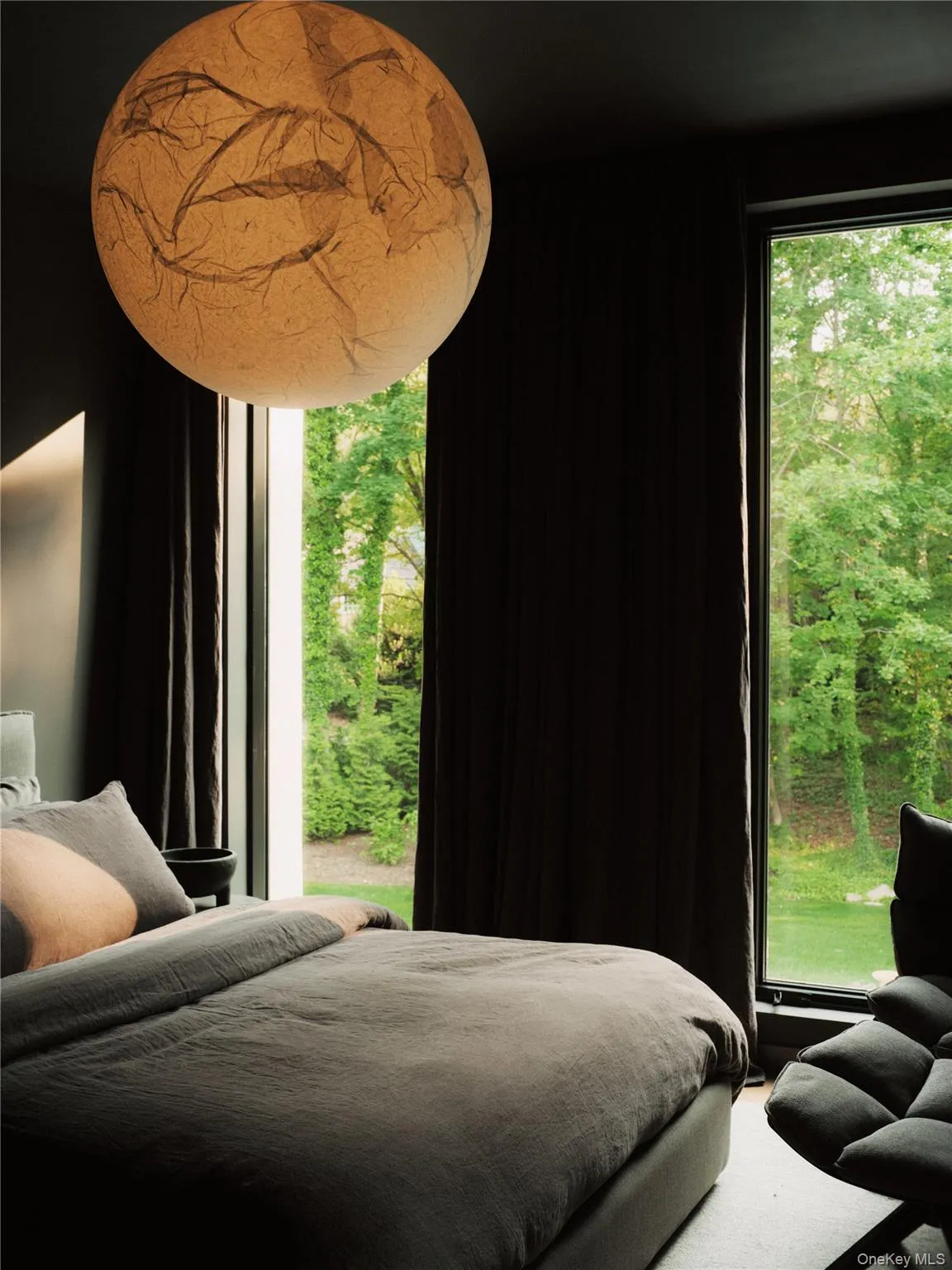 Guest Bedroom 2 w/ floor to ceiling windows and Luxury European Light Fixture. Guest Bedroom 2 w/ floor to ceiling windows and Luxury European Light Fixture.