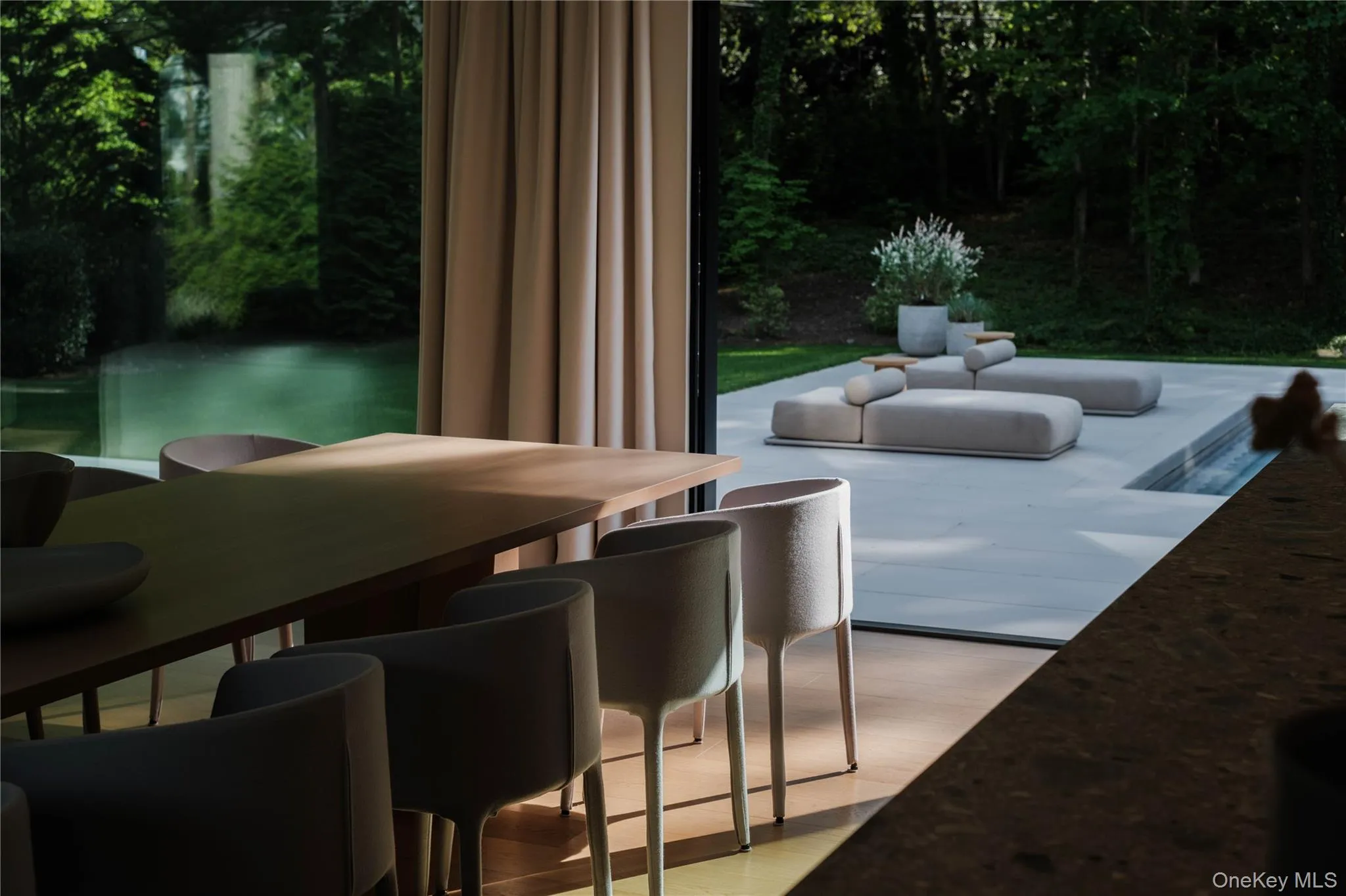 Dining room that allows for a 17' long dining table Dining room that allows for a 17' long dining table