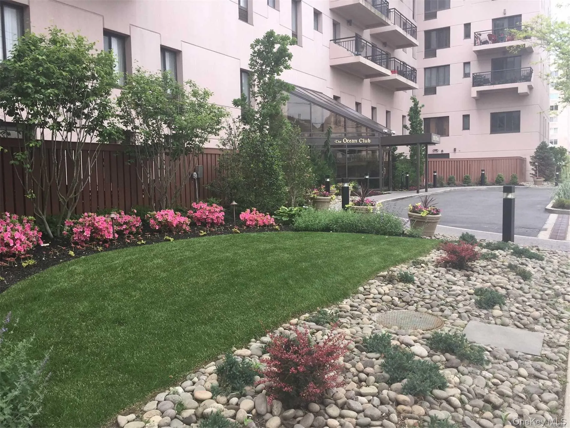 Landscaped building entrance Landscaped building entrance