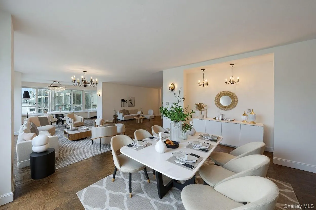 Dining area featuring a chandelier Dining area featuring a chandelier