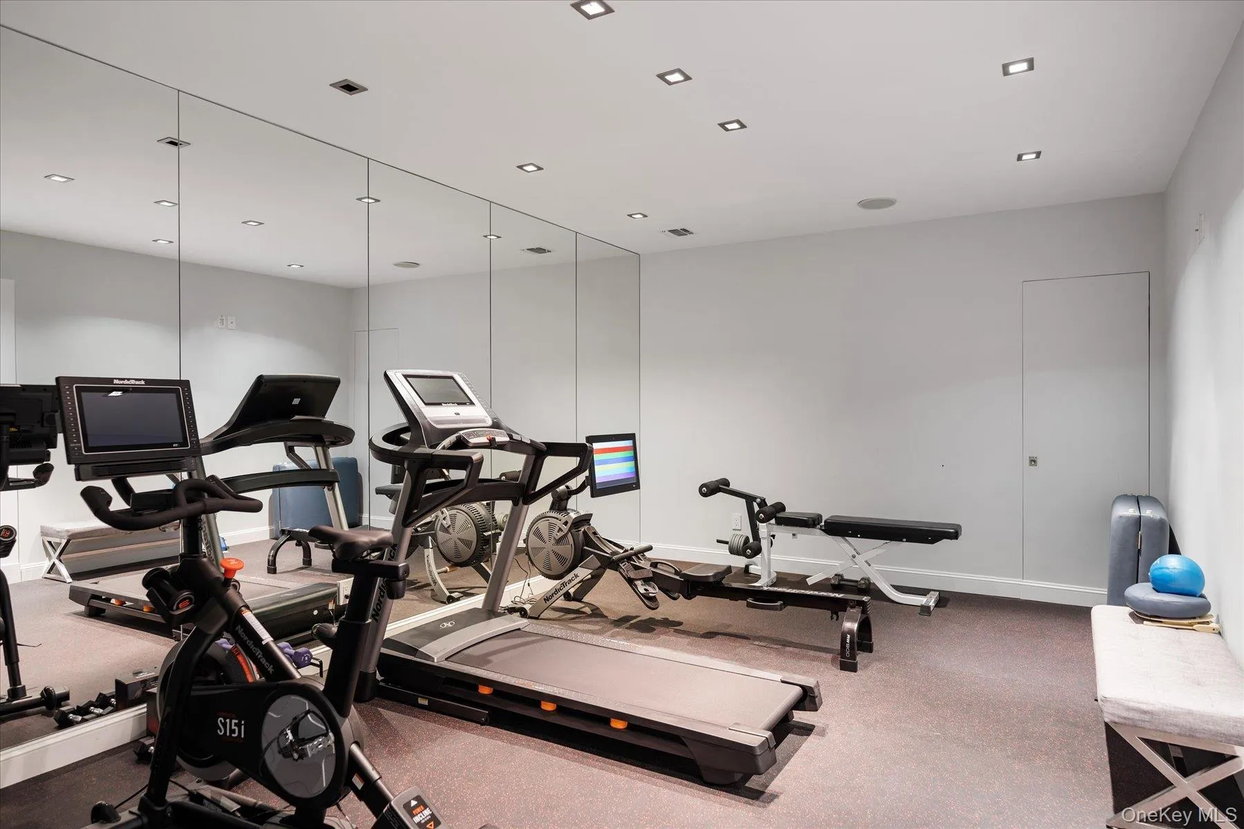 Gym with recessed lighting and baseboards Gym with recessed lighting and baseboards