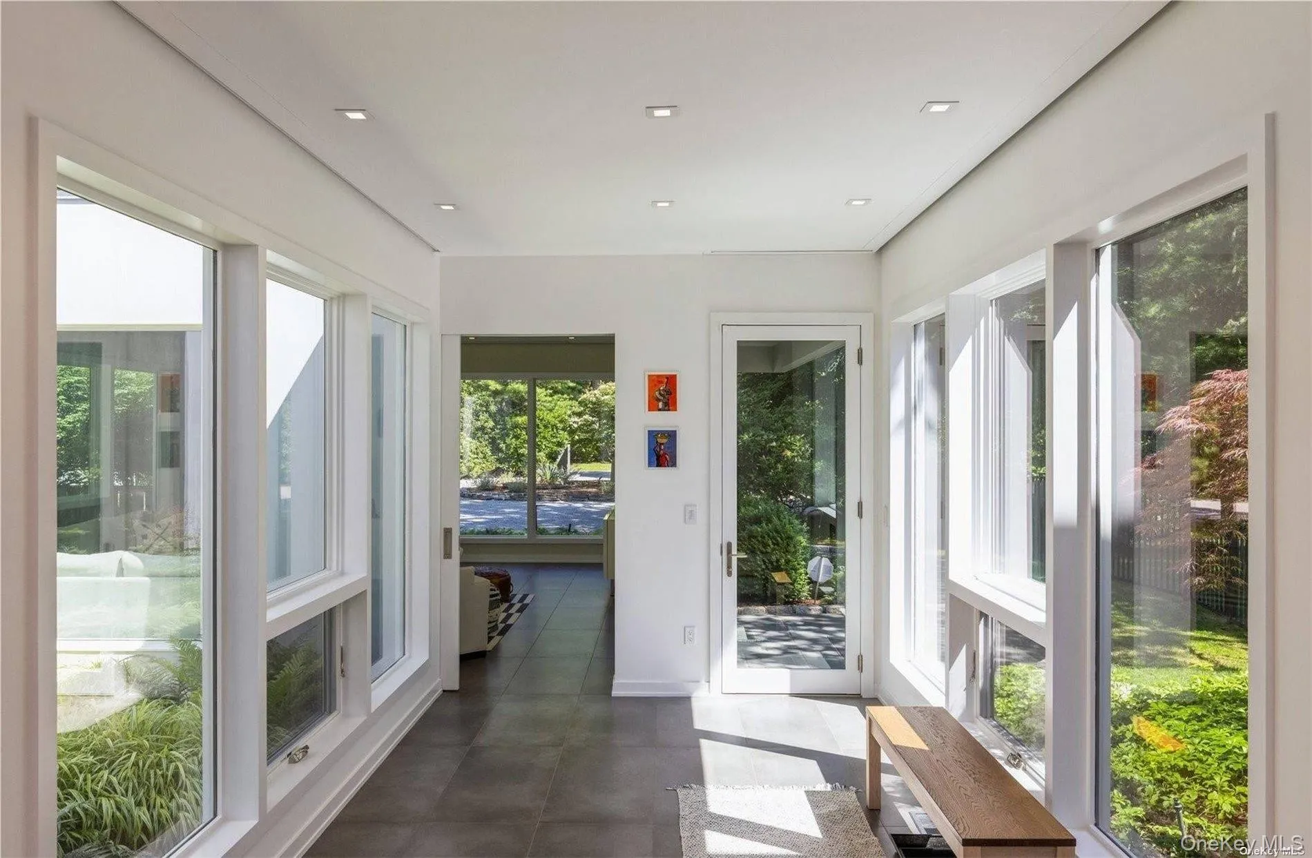 Unfurnished sunroom with recessed lighting Unfurnished sunroom with recessed lighting