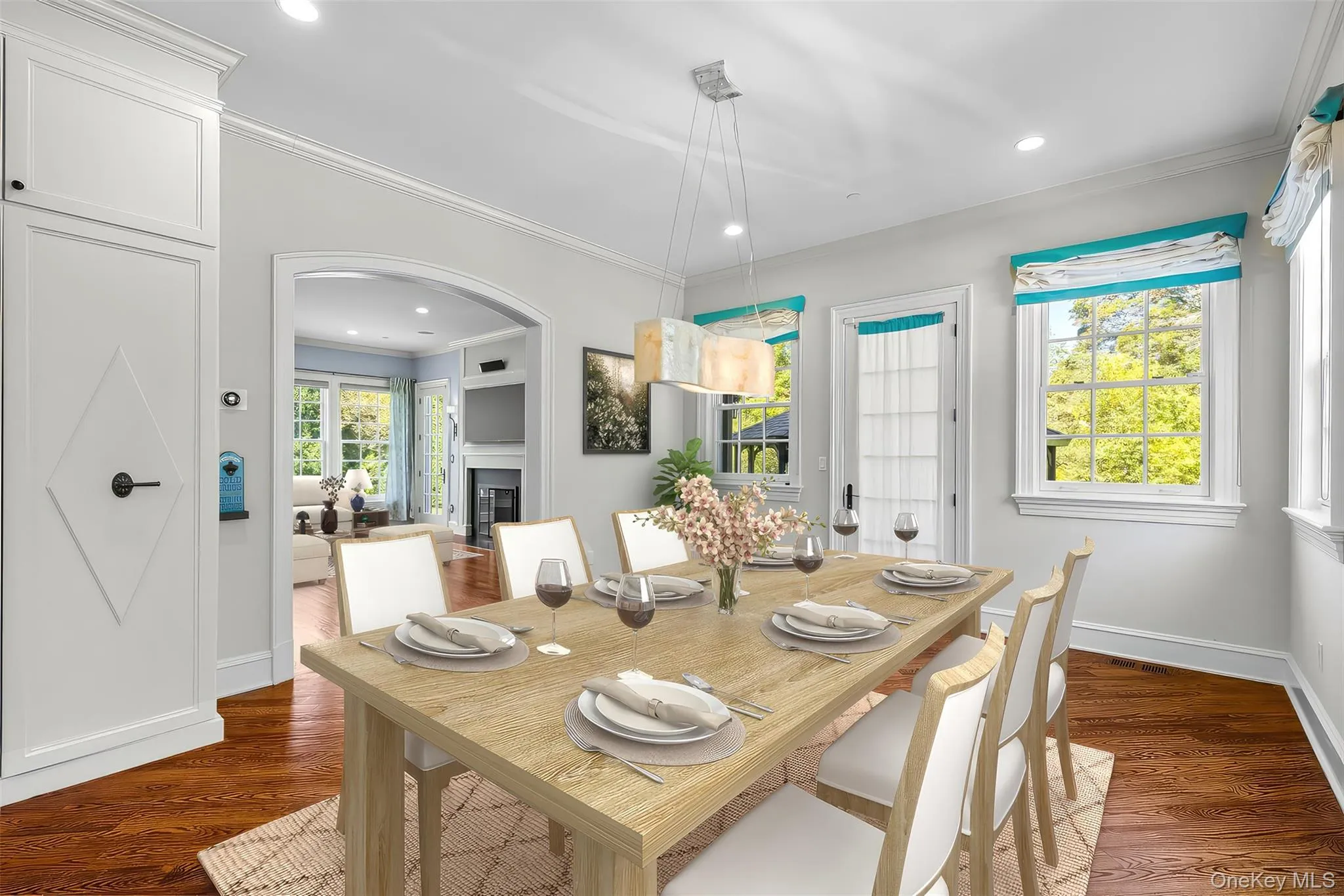 Breakfast area with a view of the family room is virtually staged Breakfast area with a view of the family room is virtually staged