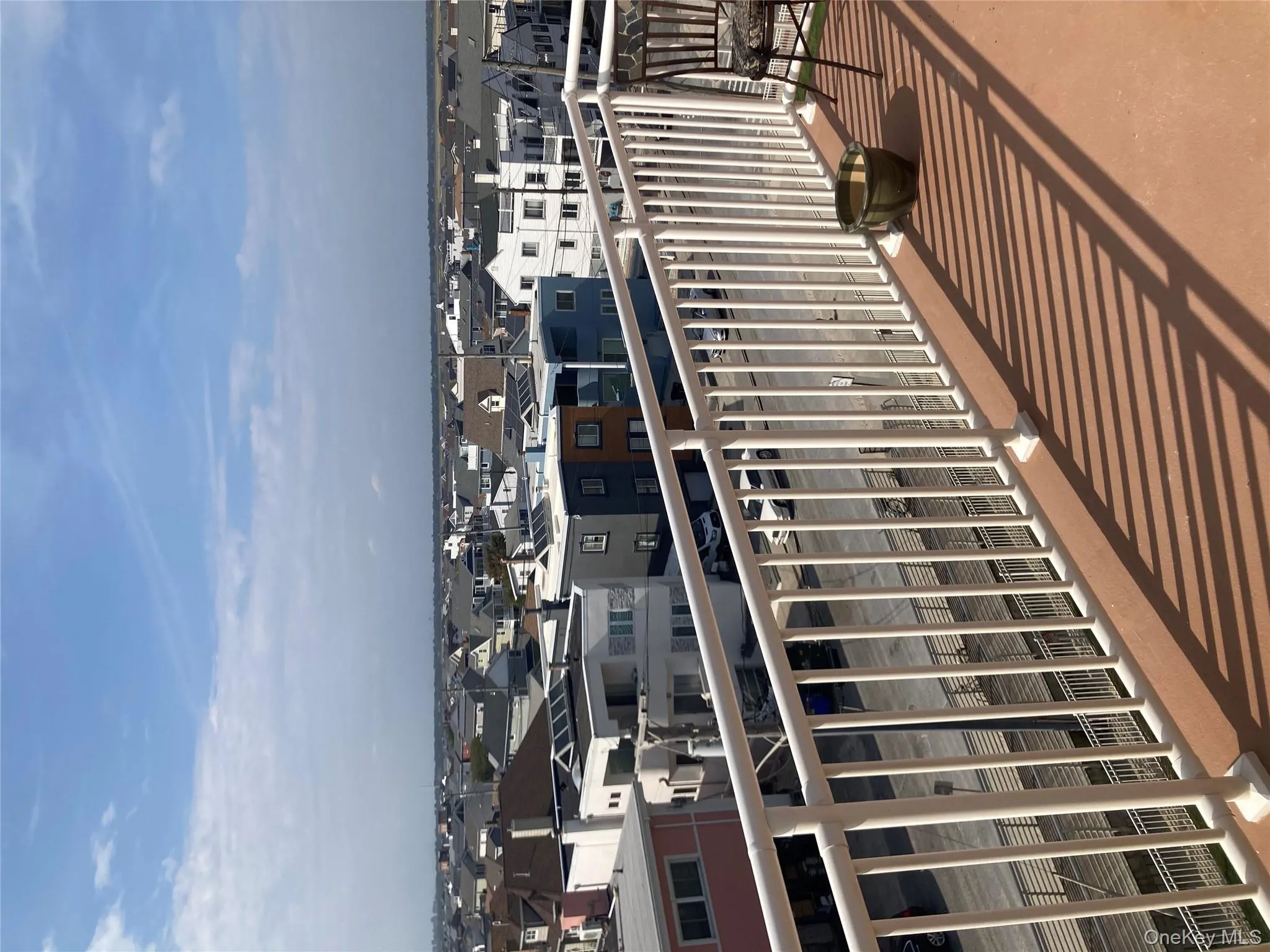 Balcony with a residential view Balcony with a residential view