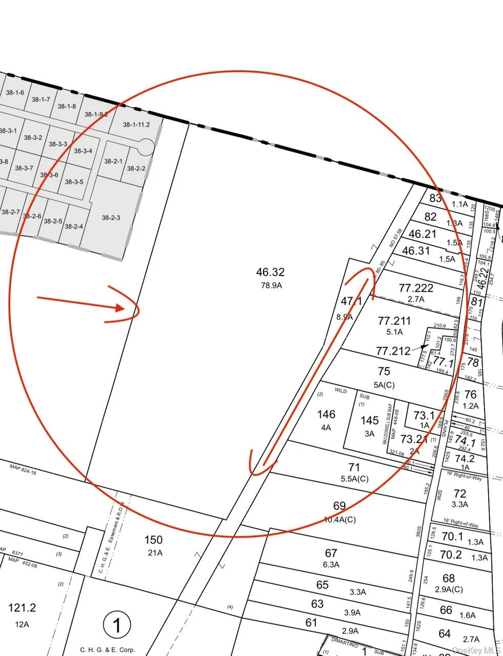 Map showing property parcels Map showing property parcels