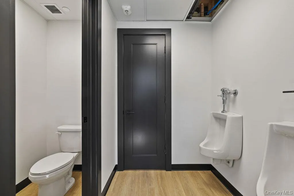 Bathroom featuring light wood-style floors and toilet Bathroom featuring light wood-style floors and toilet