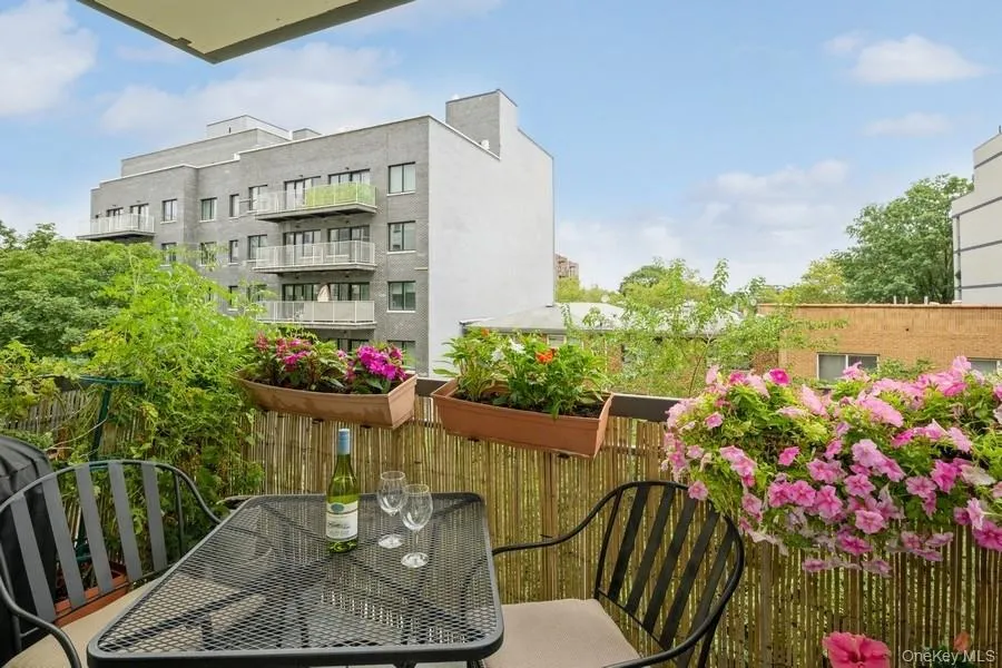 Balcony with outdoor dining space Balcony with outdoor dining space