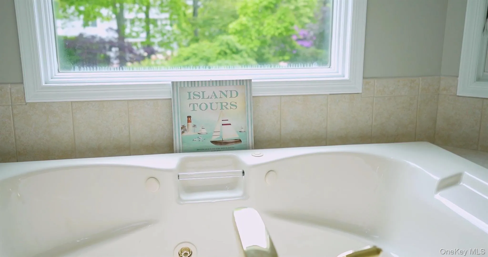 Bathroom view of a garden tub Bathroom view of a garden tub