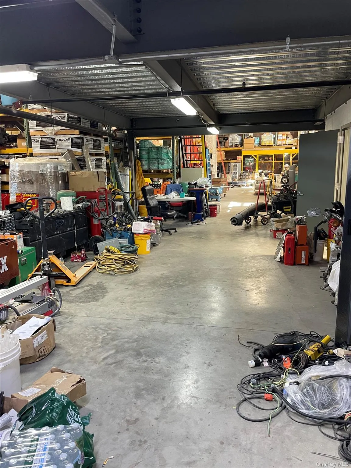 Garage with a workshop area Garage with a workshop area