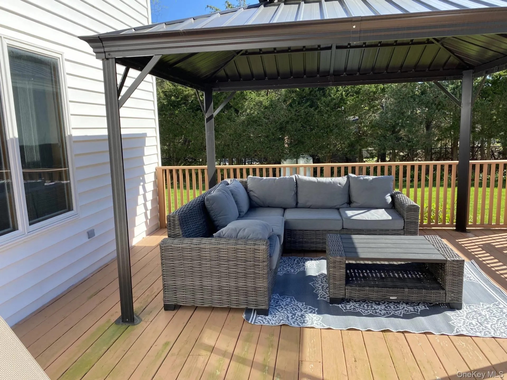Wooden terrace with a gazebo Wooden terrace with a gazebo