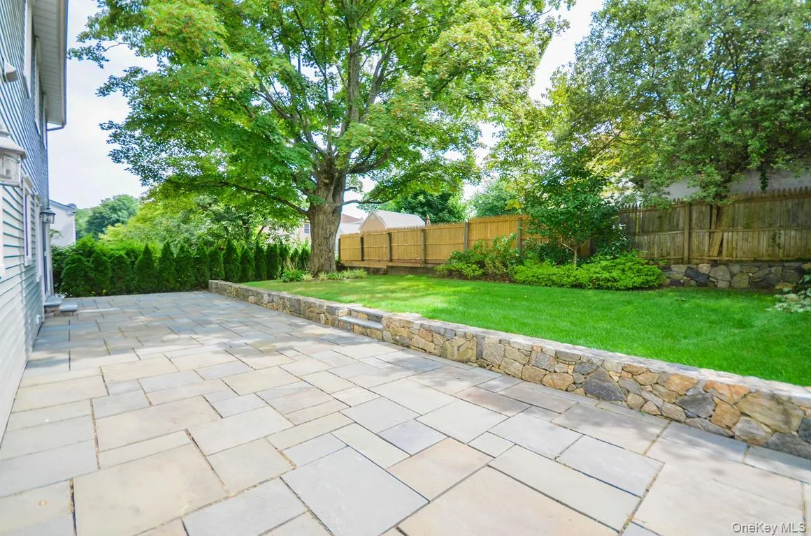 Fenced backyard featuring a patio area Fenced backyard featuring a patio area