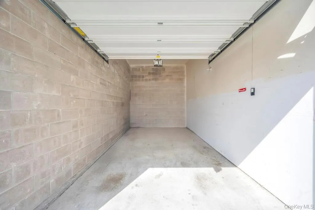 Garage with concrete block wall Garage with concrete block wall