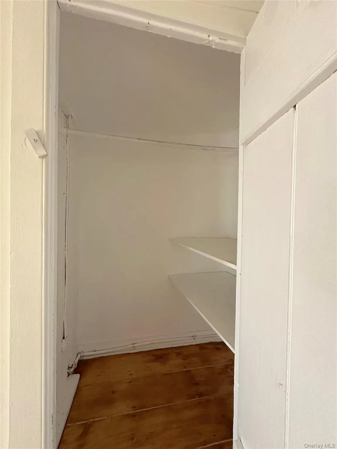 Spacious closet with dark wood finished floors Spacious closet with dark wood finished floors