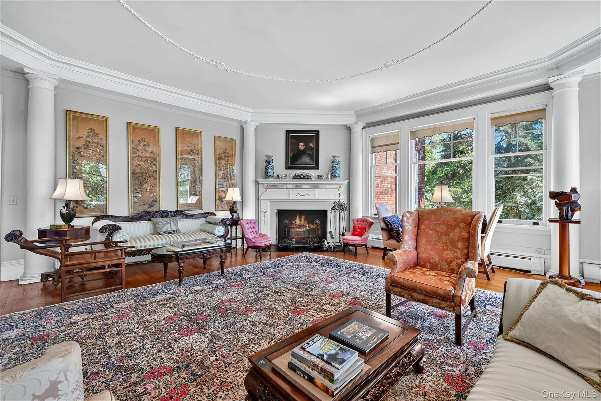 Grand in scale, the living room is perfect for entertaining. Grand in scale, the living room is perfect for entertaining.