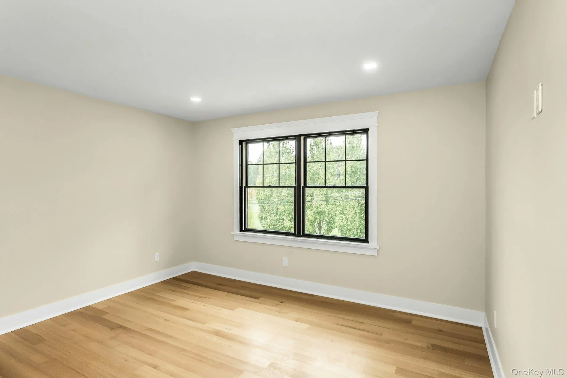 Unfurnished room featuring light wood-style floors and recessed lighting Unfurnished room featuring light wood-style floors and recessed lighting