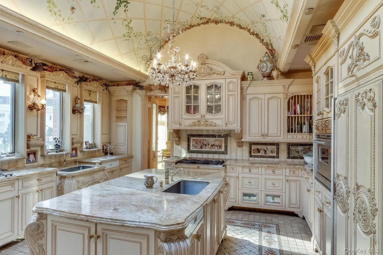 Light, bright, airy and elegant neutral tone cabinetry of highest quality, barrel vaulted ceiling Light, bright, airy and elegant neutral tone cabinetry of highest quality, barrel vaulted ceiling