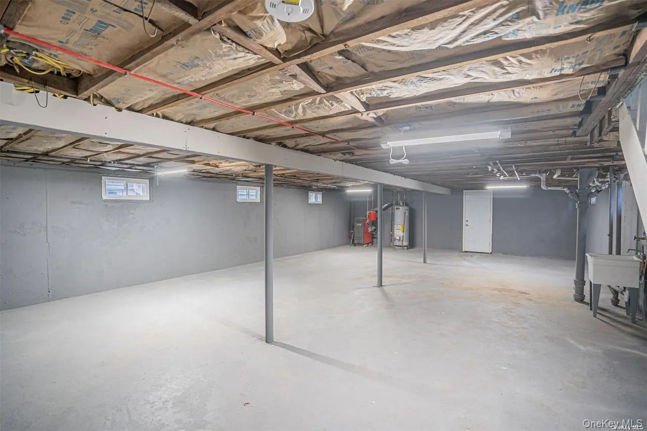 Basement with gas water heater Basement with gas water heater