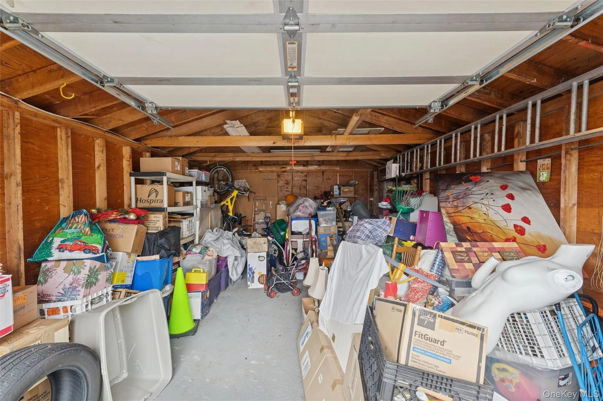 Garage with a garage door opener Garage with a garage door opener