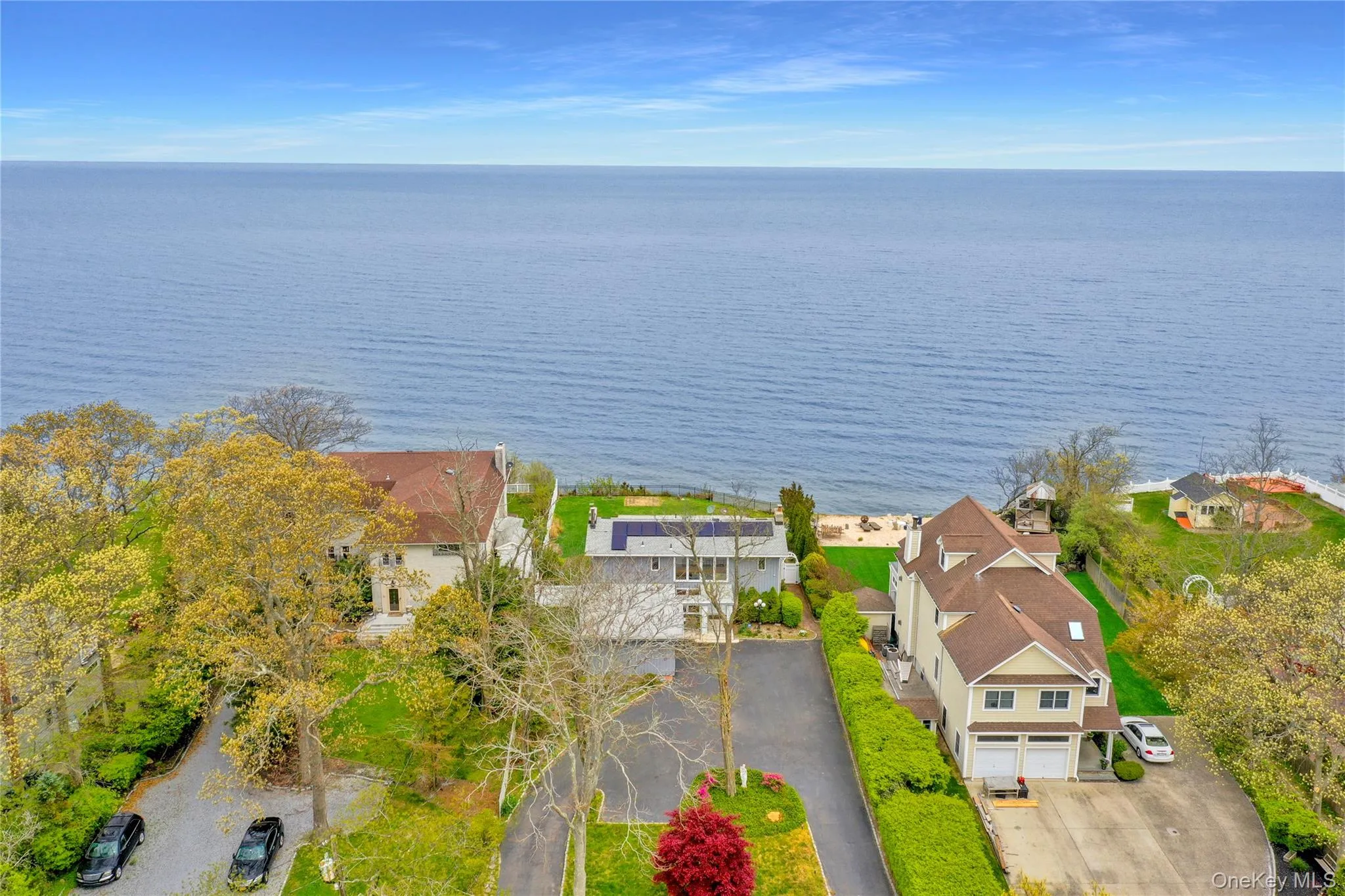 Aerial perspective of suburban area Aerial perspective of suburban area