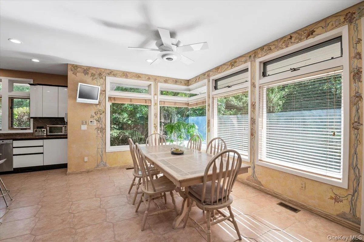 Dining space featuring ceiling fan and recessed lighting Dining space featuring ceiling fan and recessed lighting