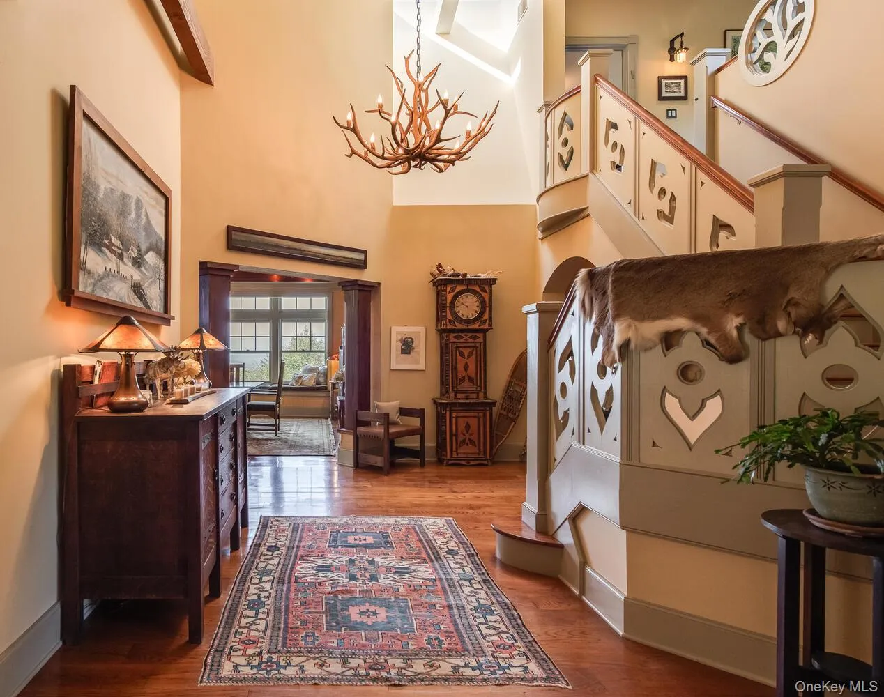 Dramatic foyer with custom staircase Dramatic foyer with custom staircase