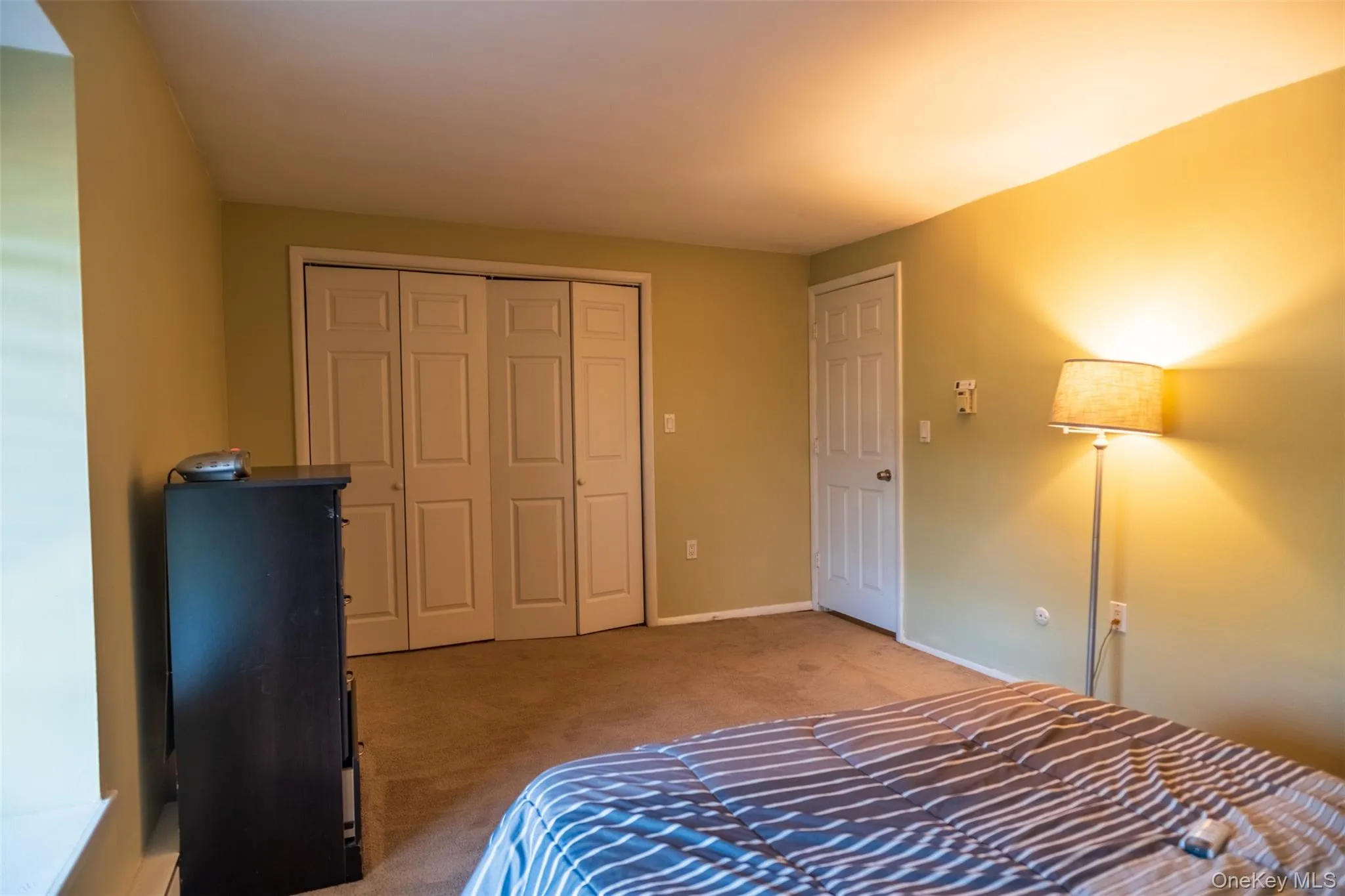 Carpeted bedroom featuring a closet and baseboards Carpeted bedroom featuring a closet and baseboards