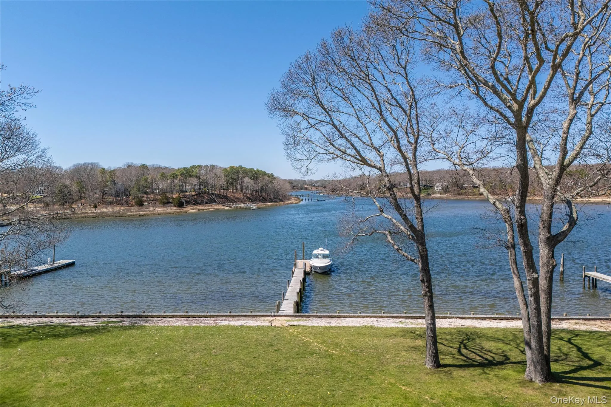 Water view with a boat dock Water view with a boat dock