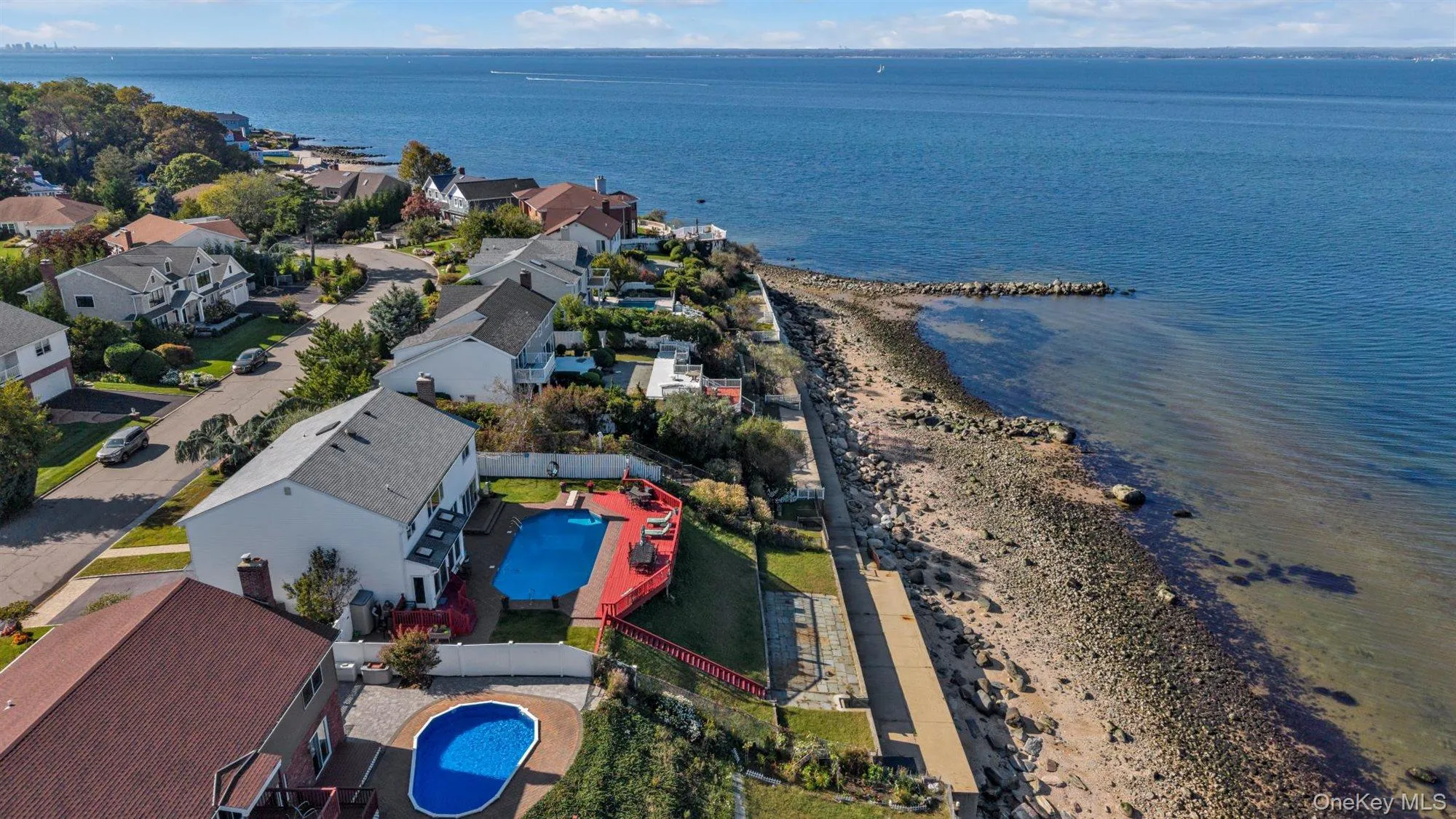 Drone / aerial view of unending shoreline Drone / aerial view of unending shoreline