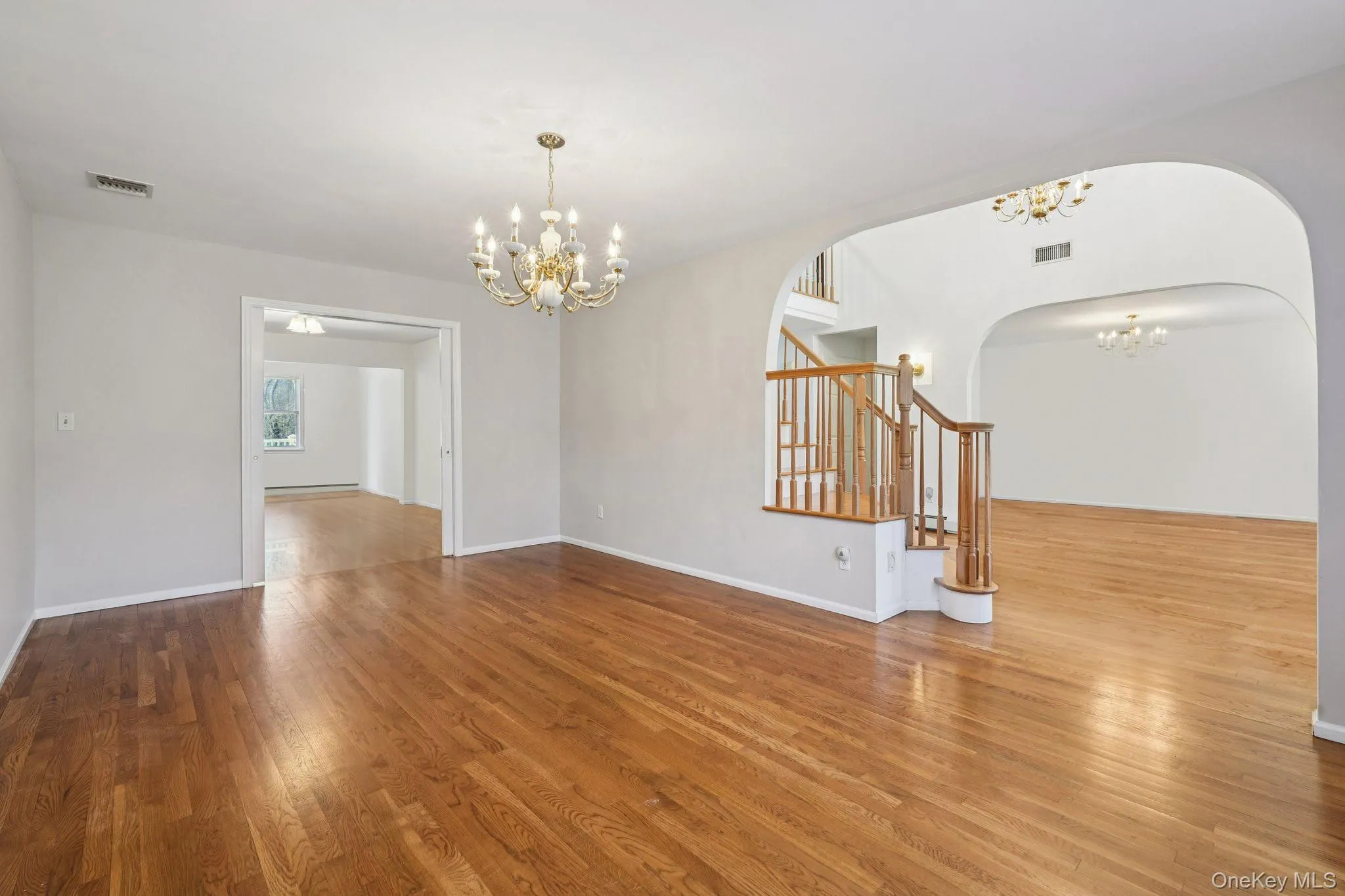View toward dining room on the right and living room on the left View toward dining room on the right and living room on the left