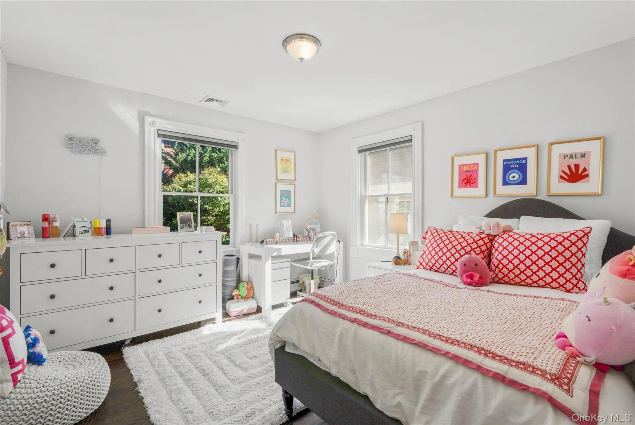 Bedroom with north and east facing windows Bedroom with north and east facing windows