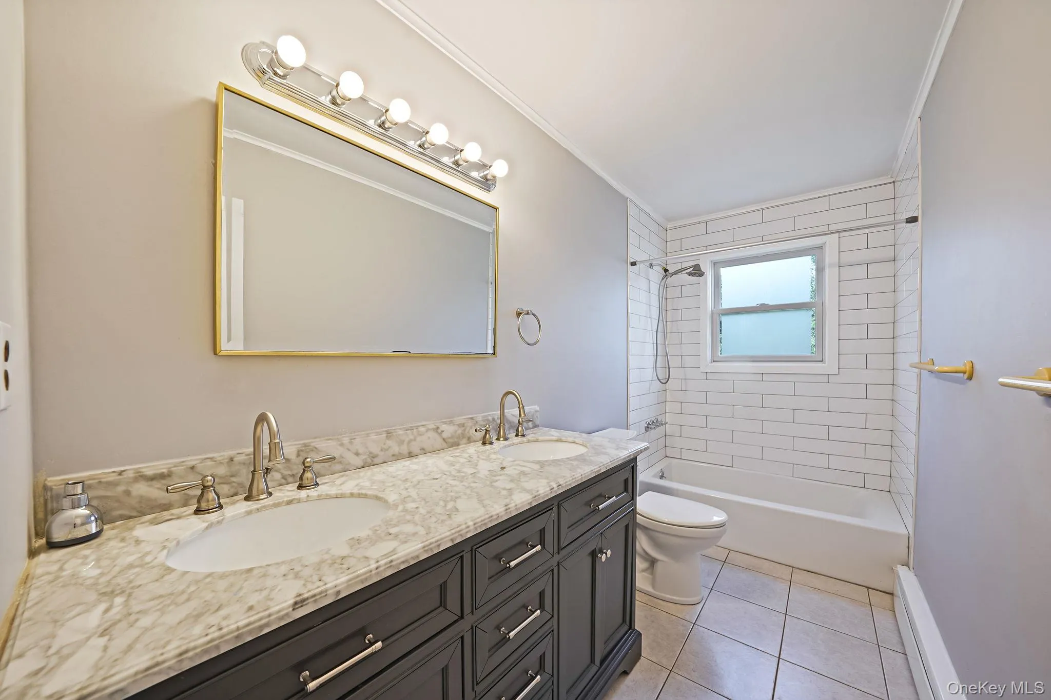 Updated Full Bath with Dual Vanity, Tub Updated Full Bath with Dual Vanity, Tub