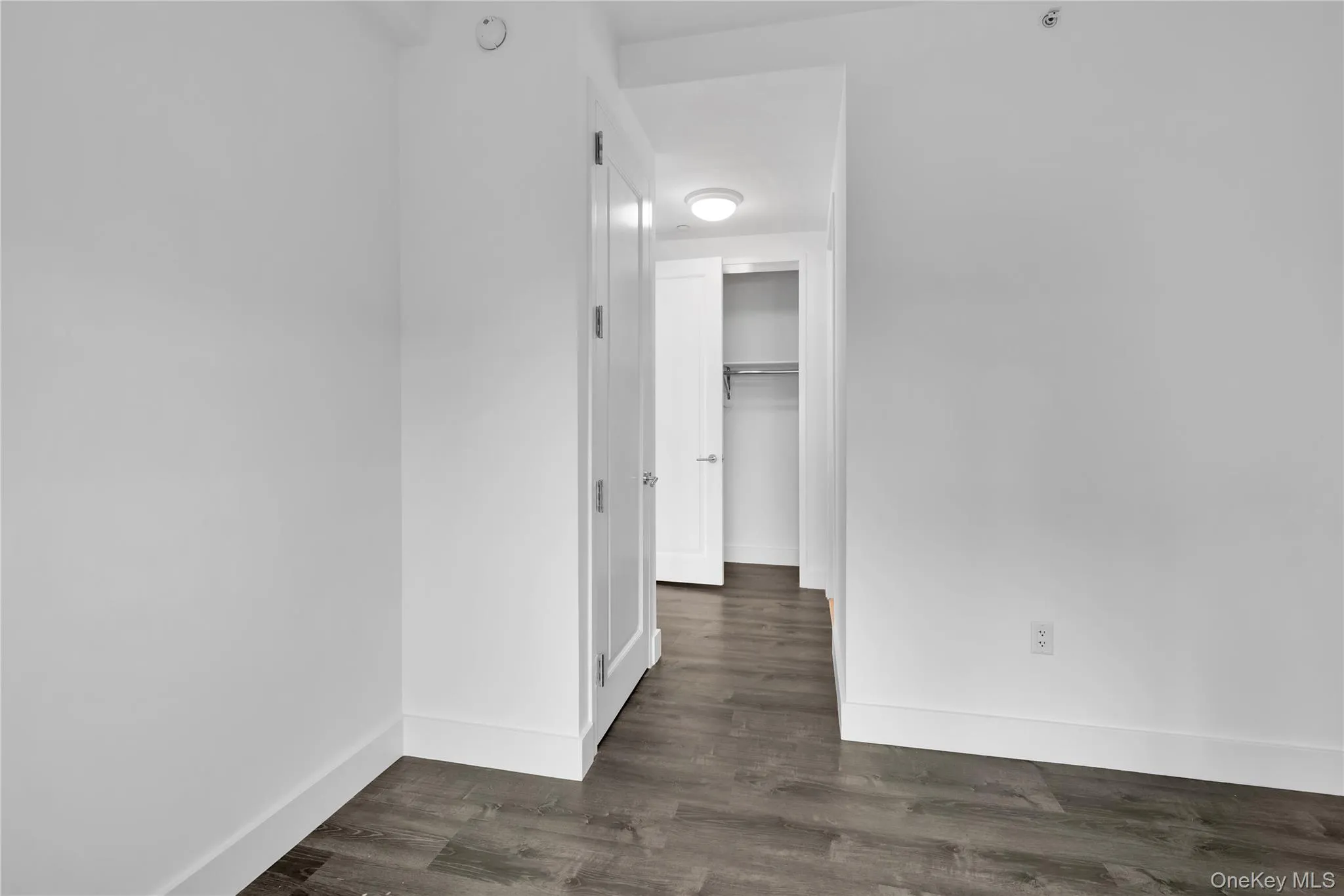 Bedroom features a private hallway leading to an en-suite bath and a large closet. Bedroom features a private hallway leading to an en-suite bath and a large closet.