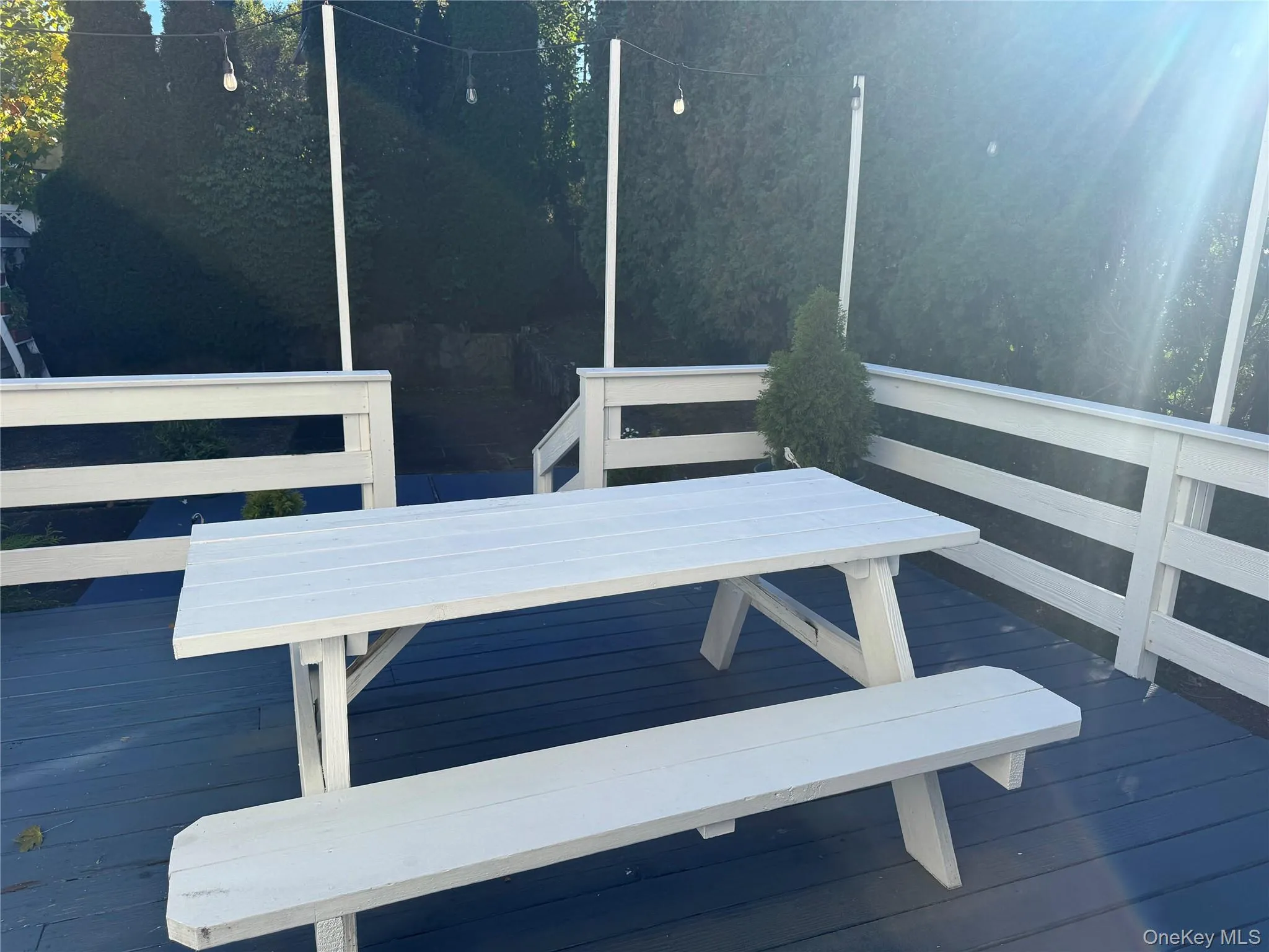 Deck with outdoor dining area Deck with outdoor dining area