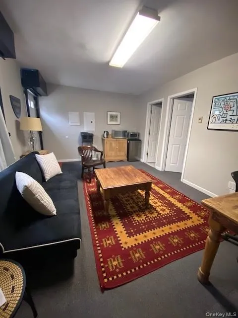 Carpeted living room featuring baseboards Carpeted living room featuring baseboards