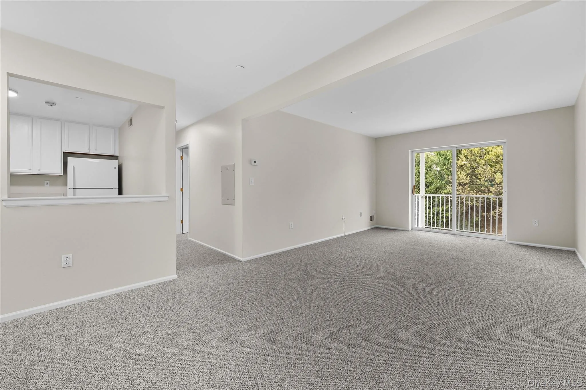 Unfurnished living room featuring carpet and baseboards Unfurnished living room featuring carpet and baseboards