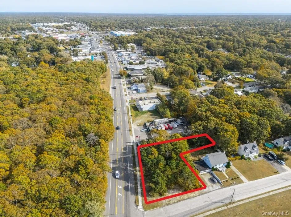 Aerial view of property's location with property boundaries highlighted Aerial view of property's location with property boundaries highlighted