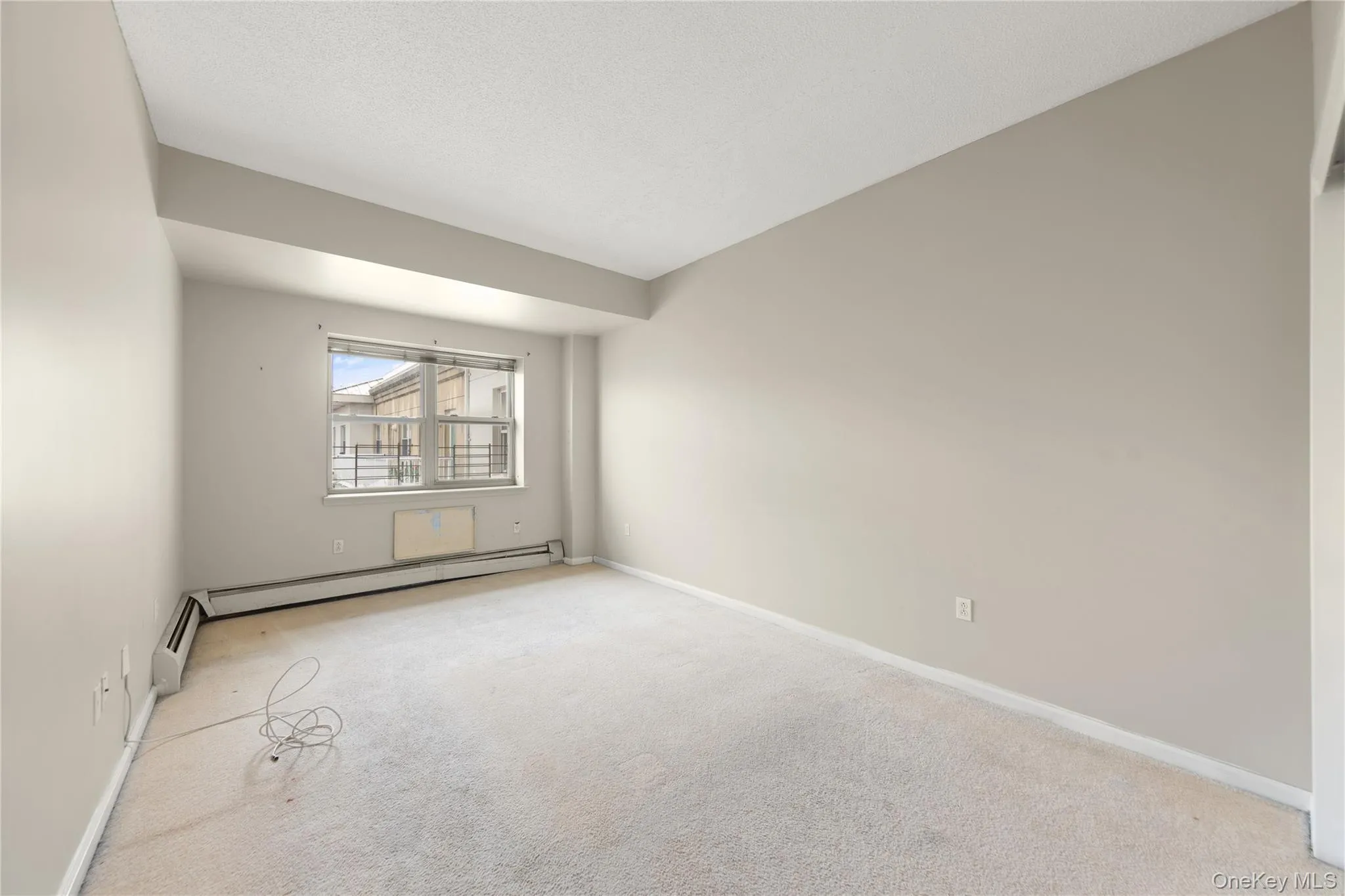 Carpeted spare room featuring baseboards and baseboard heating Carpeted spare room featuring baseboards and baseboard heating