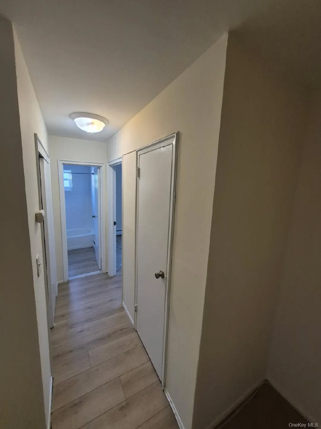 Hall featuring light wood finished floors and baseboards Hall featuring light wood finished floors and baseboards