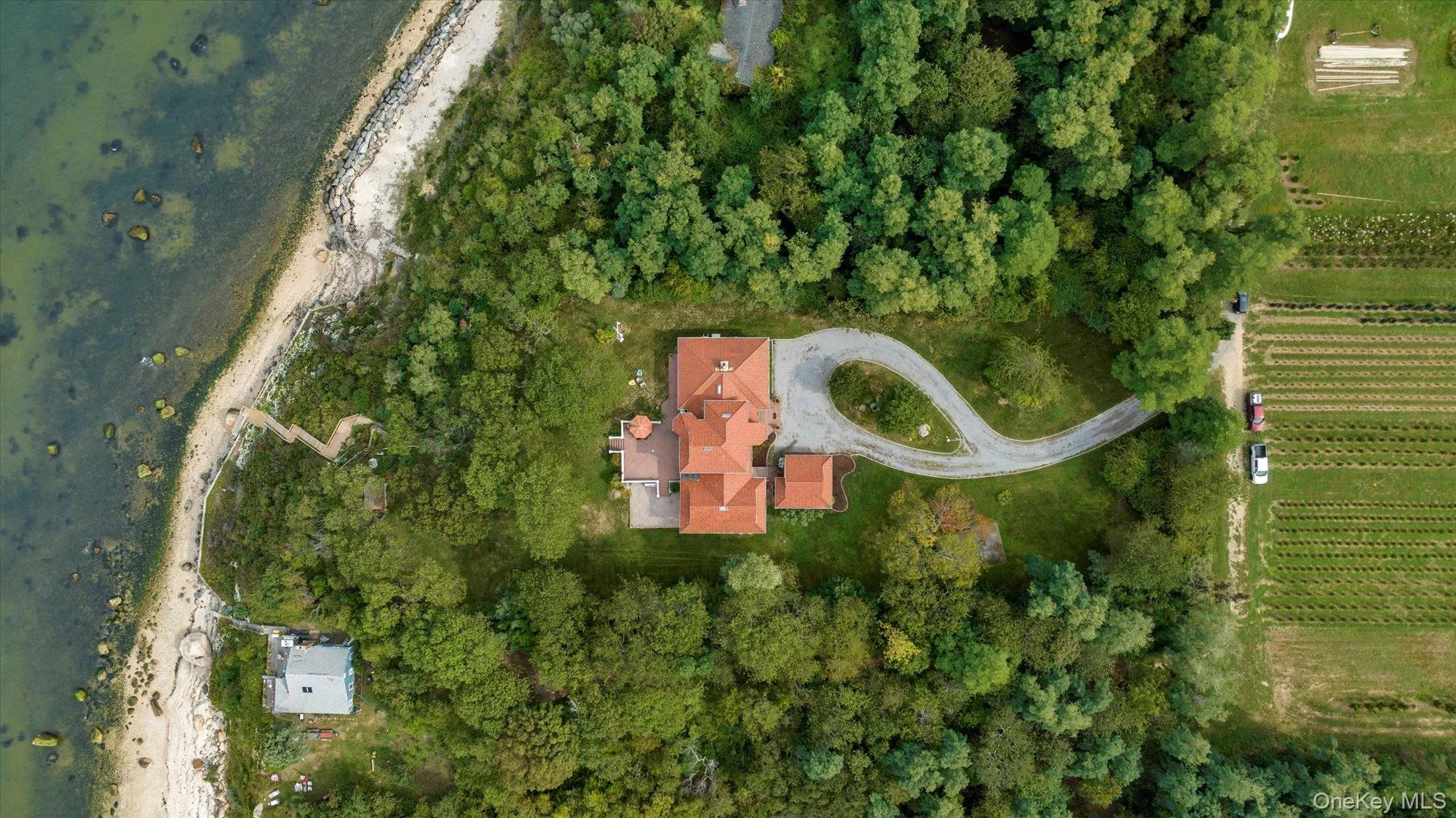 Aerial overview of property's location with rural landscape Aerial overview of property's location with rural landscape