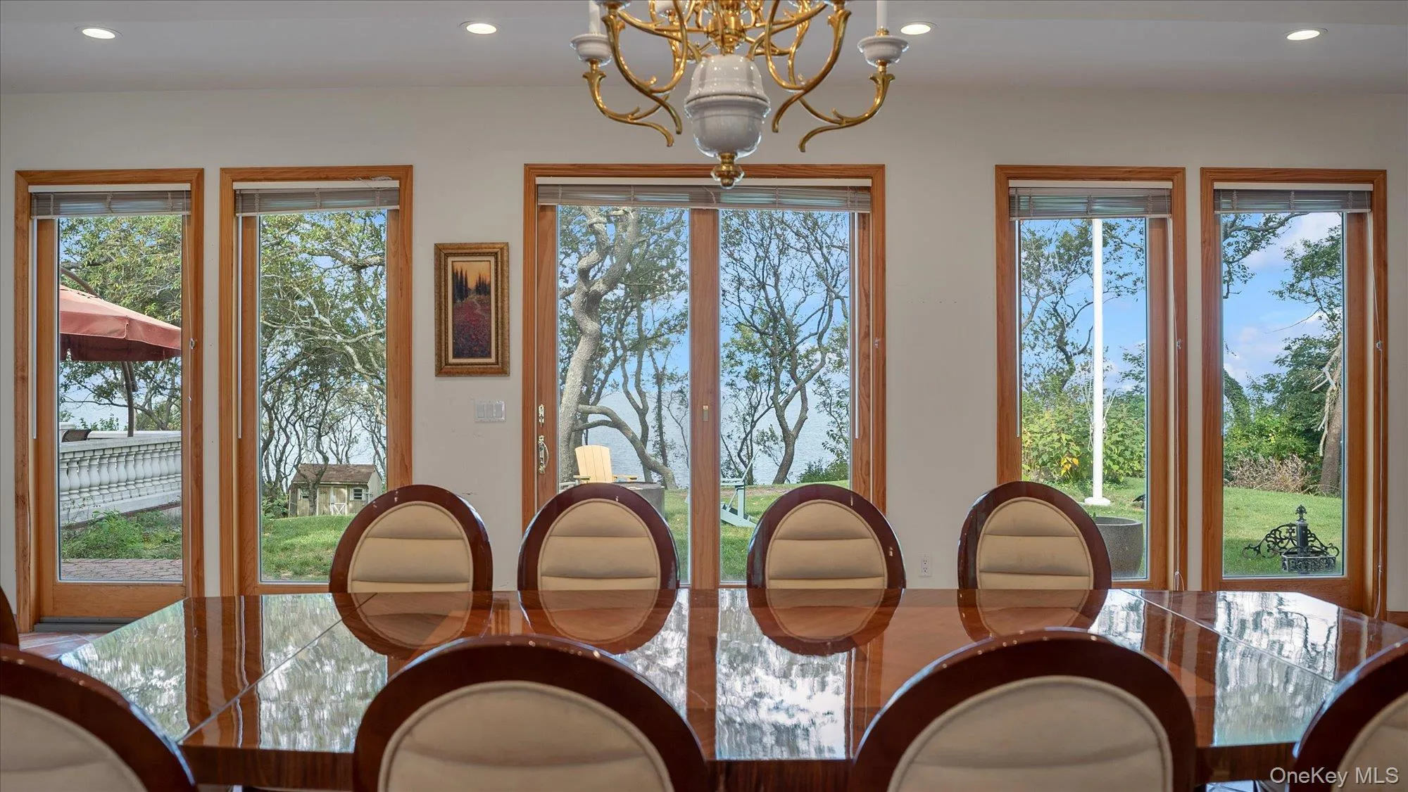 Doorway featuring recessed lighting and a chandelier Doorway featuring recessed lighting and a chandelier