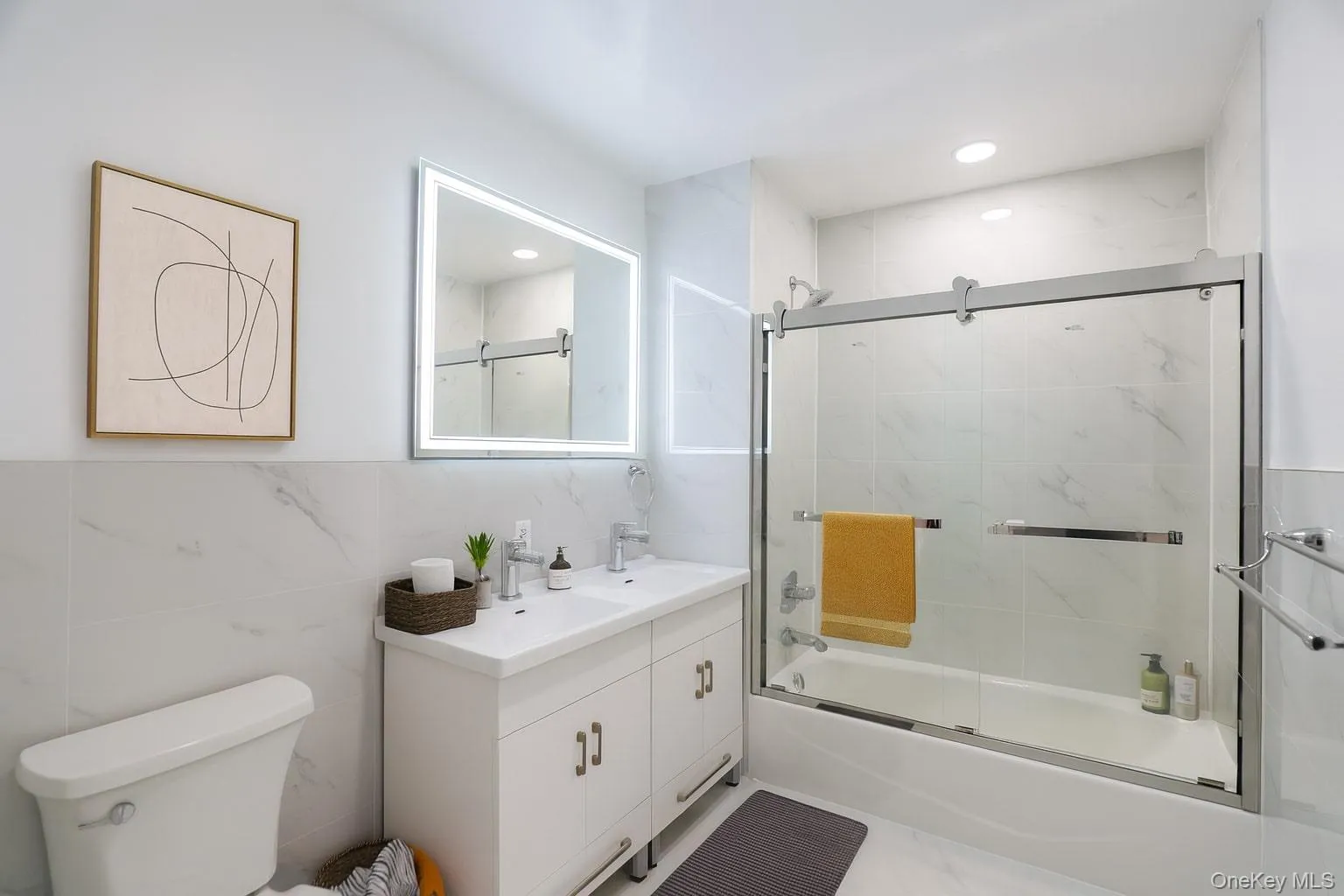 Virtually staged bathroom with modern decor Virtually staged bathroom with modern decor