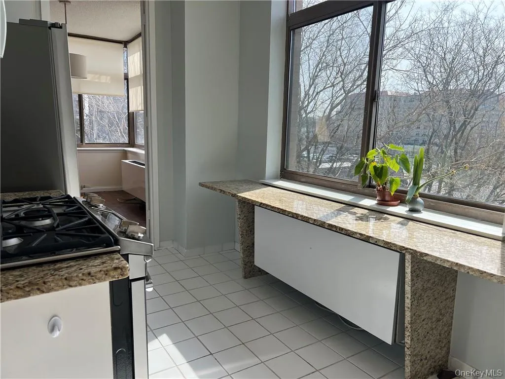 Bright Kitchen w/Sunny Southern Exposure.  Granite Banquet Bright Kitchen w/Sunny Southern Exposure.  Granite Banquet