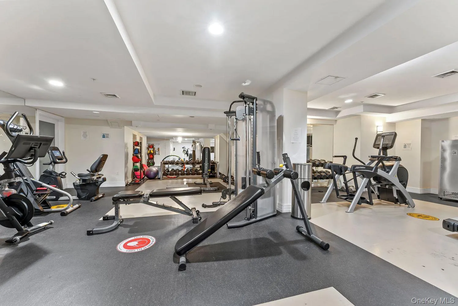 Gym featuring recessed lighting Gym featuring recessed lighting