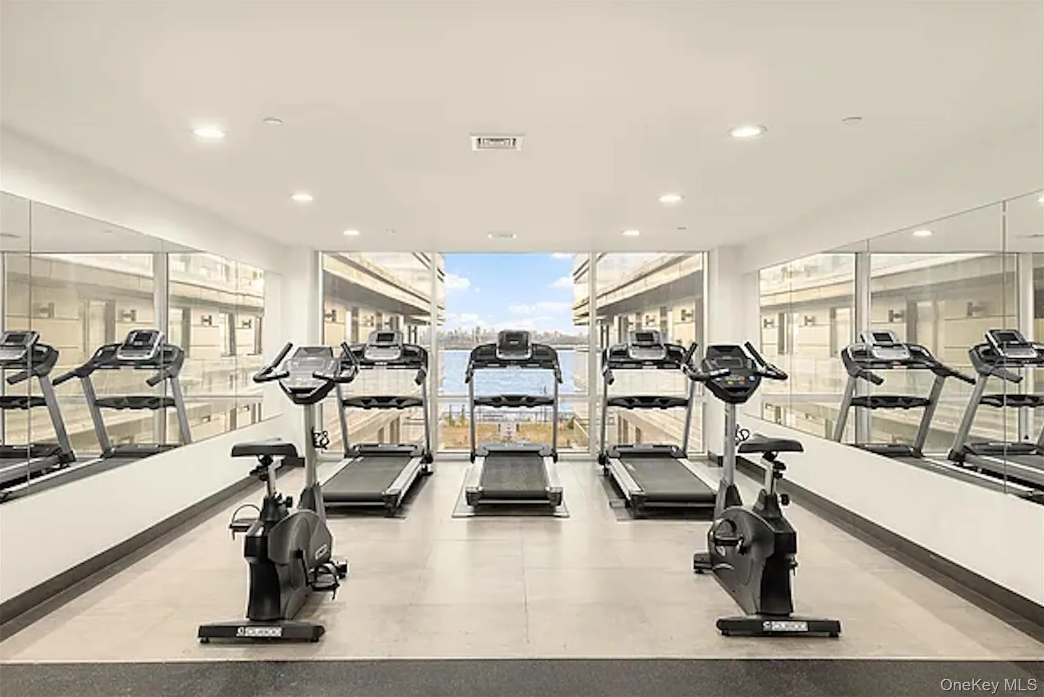 Exercise room featuring recessed lighting Exercise room featuring recessed lighting