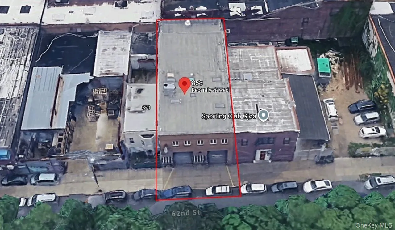 Aerial view of property's location featuring property boundaries highlighted and industrial structures Aerial view of property's location featuring property boundaries highlighted and industrial structures