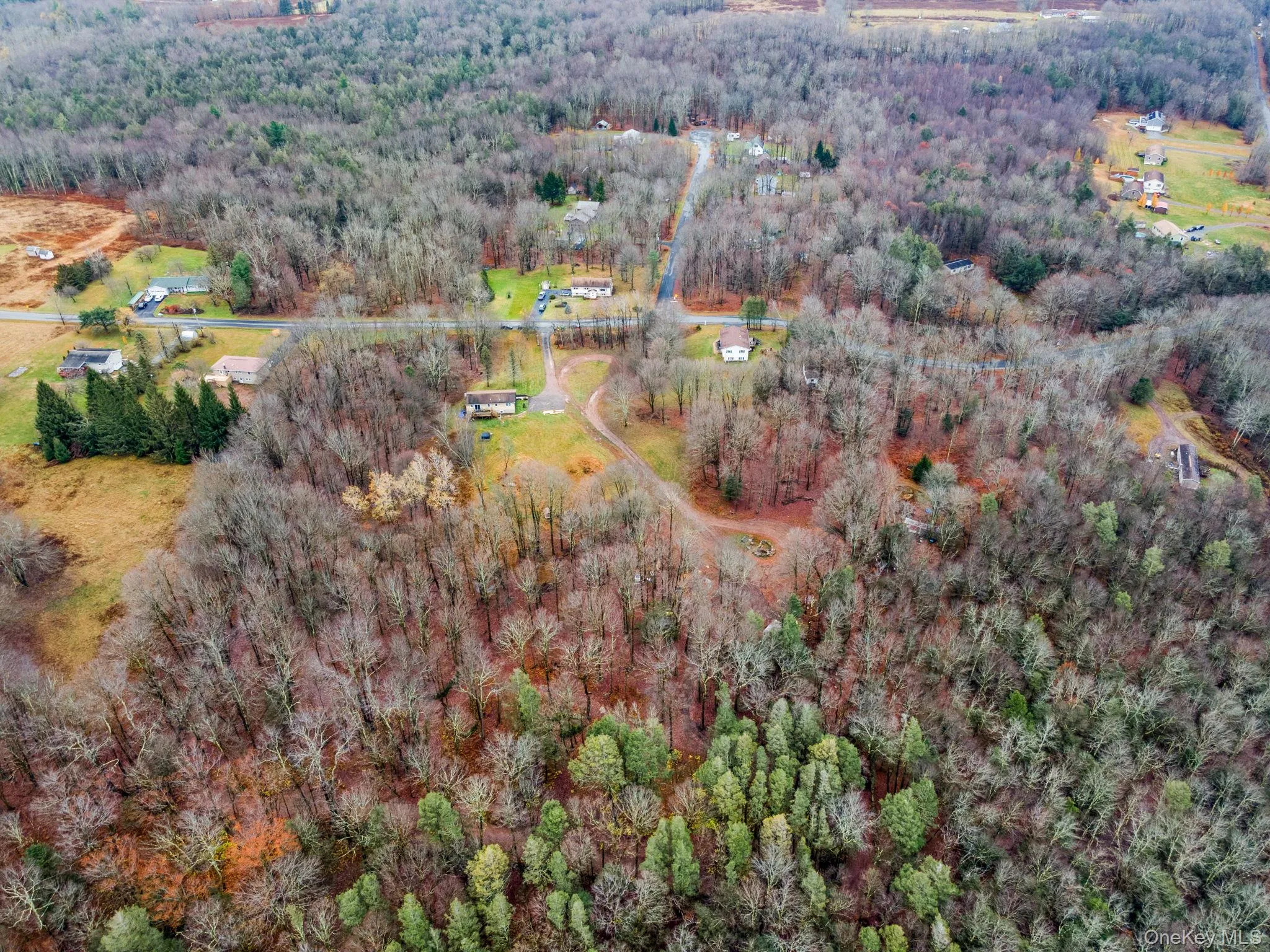 Aerial overview of property's location featuring a heavily wooded area Aerial overview of property's location featuring a heavily wooded area