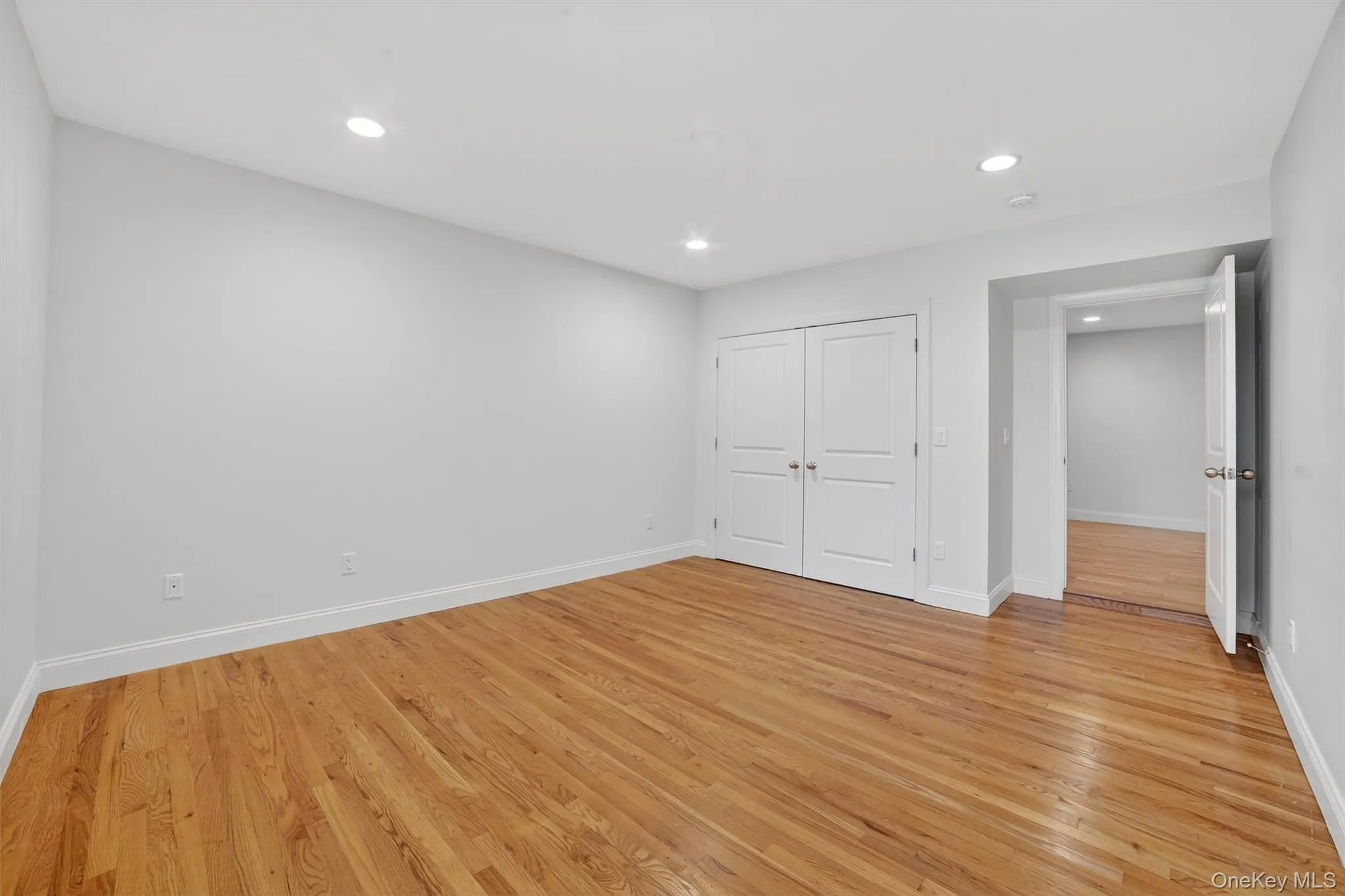 Primary bedroom with large closet. Primary bedroom with large closet.