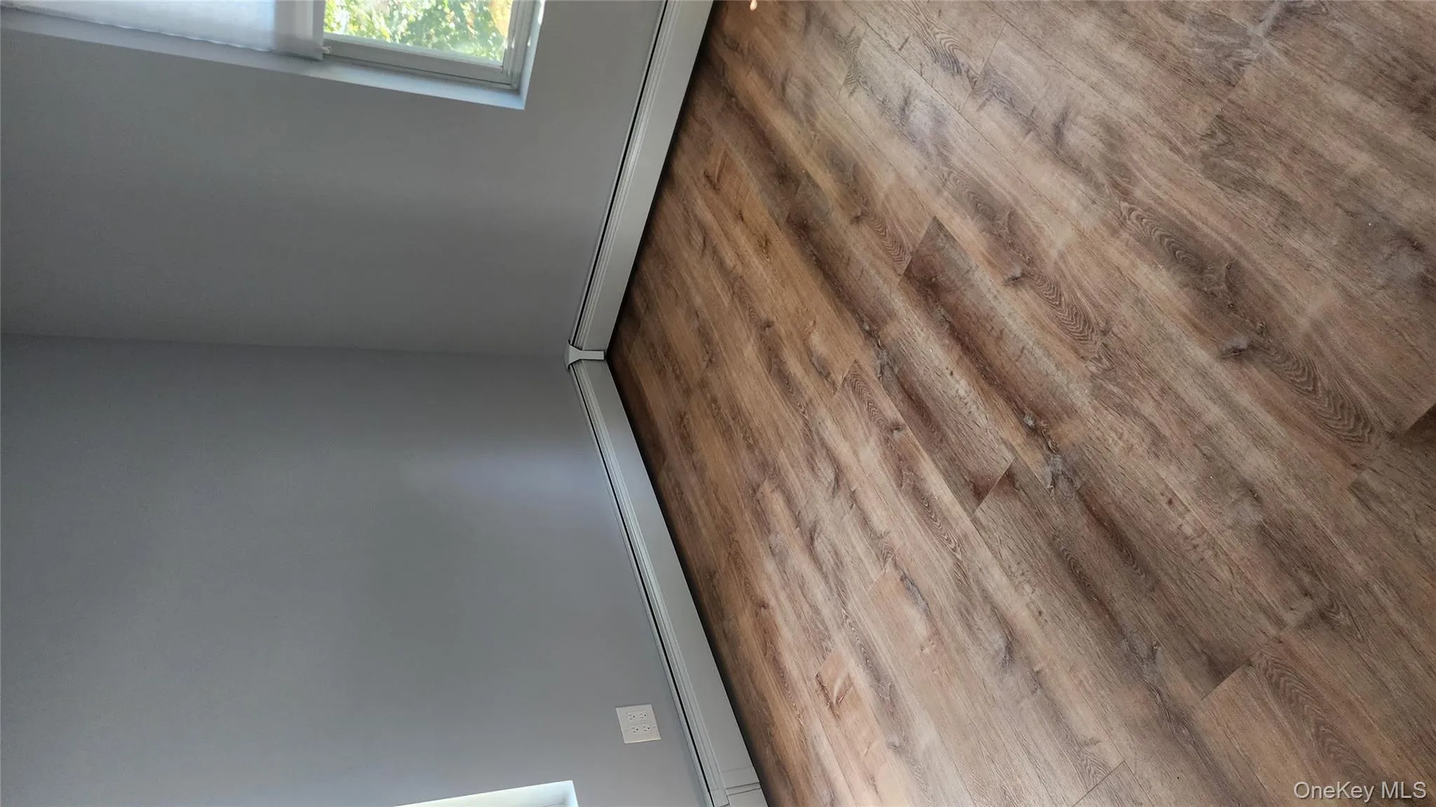 Unfurnished room with wood finished floors and baseboard heating Unfurnished room with wood finished floors and baseboard heating