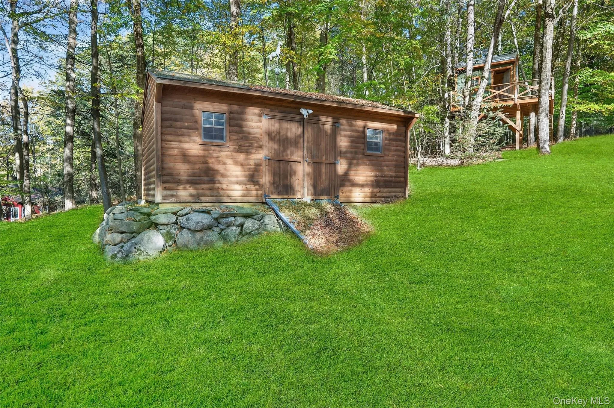 View of outdoor structure with a forest view View of outdoor structure with a forest view